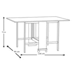 Tavolo Salvaspazio Trio Pieghevole 24x90x78 cm Bianco Frassinato