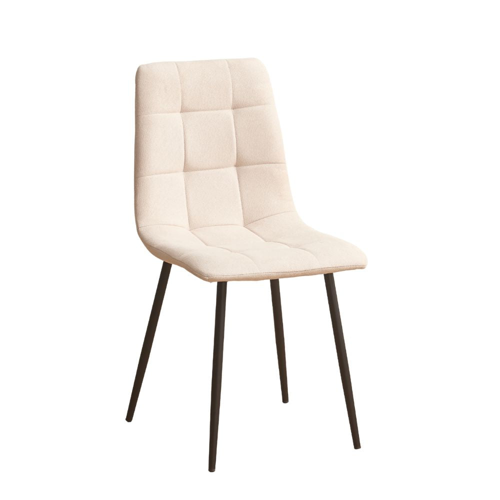 Set 6 sedie imbottite in tessuto beige con gambe in metallo nero Fender