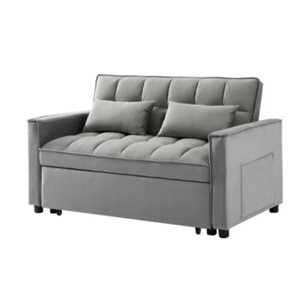 Divano 2 posti con letto estraibile colore grigio chiaro 135x93x78H Eiri