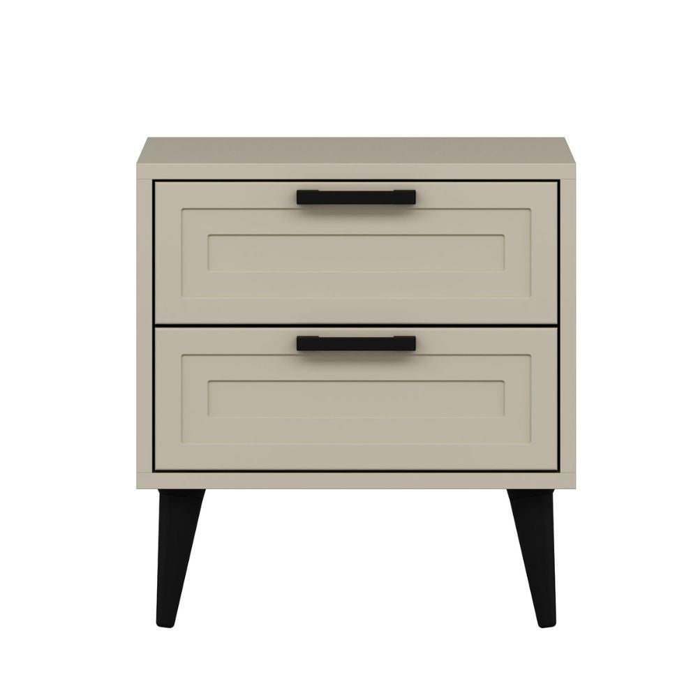 Comodino Prime 2 cassetti colore cashmere 50x45x52H - Eleganza e funzionalità