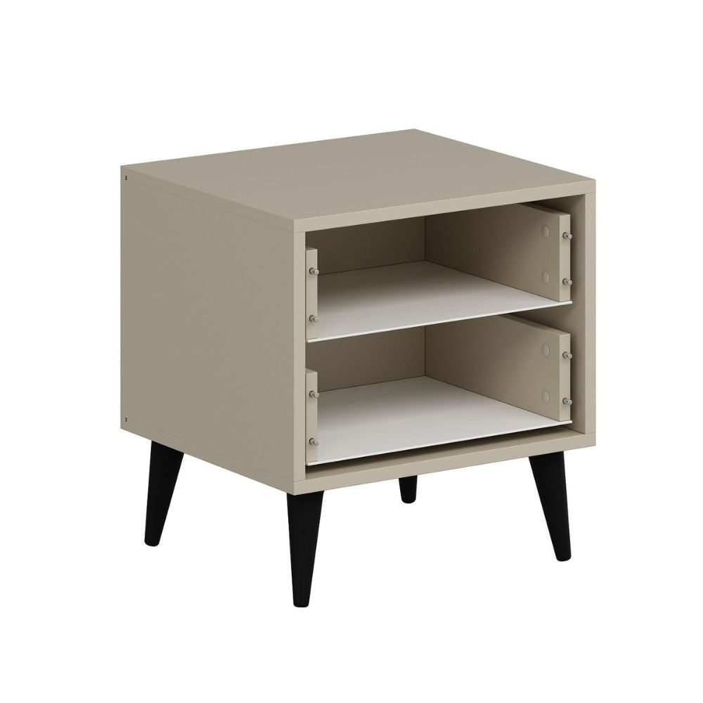 Comodino Prime 2 cassetti colore cashmere 50x45x52H - Eleganza e funzionalità