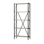 Libreria nera e rovere Axel 62x26x150H - Stile industriale e funzionalità per ogni ambiente