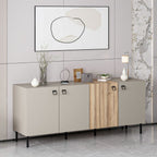 Madia Mila cashmere e rovere 180x47x75H - Eleganza e contrasto per un living raffinato