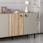 Madia Mila cashmere e rovere 180x47x75H - Eleganza e contrasto per un living raffinato