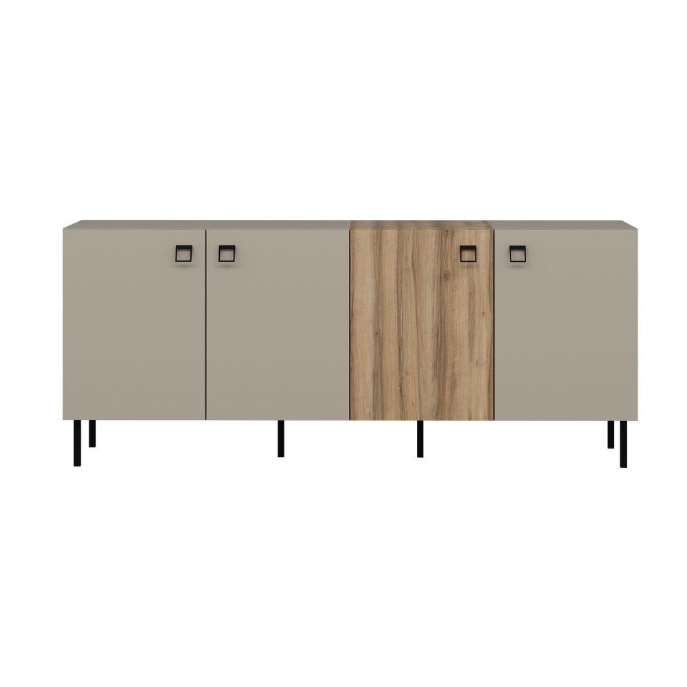 Madia Mila cashmere e rovere 180x47x75H - Eleganza e contrasto per un living raffinato