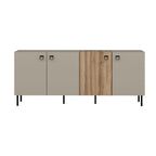 Madia Mila cashmere e rovere 180x47x75H - Eleganza e contrasto per un living raffinato