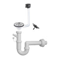 Sifone lavello a quarzo 1 via attacco 1"  1/2  con pilettone ECO troppopieno rettangolare griglia inox SIFONEQUA1V