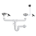 Sifone lavello 2 vie attacco 1"  1/2  con pilettone ECO e scarico lavastoviglie 351481810
