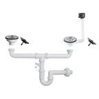 Sifone lavello 2 vie attacco 1"  1/2  con pilettone ECO e scarico lavastoviglie 351481810