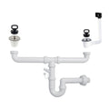 Sifone lavello 2 vie attacco 1"  1/2  con piletta da 2" e scarico lavastoviglie SIFONE2VCONCEPT