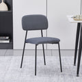 Sedia Shen in vellutino grigio e gambe in metallo nero 44x49x78H