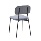 Sedia Shen in vellutino grigio e gambe in metallo nero 44x49x78H