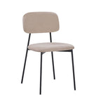 Sedia Shen in vellutino taupè e gambe in metallo nero 44x49x78H