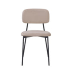 Sedia Shen in vellutino taupè e gambe in metallo nero 44x49x78H