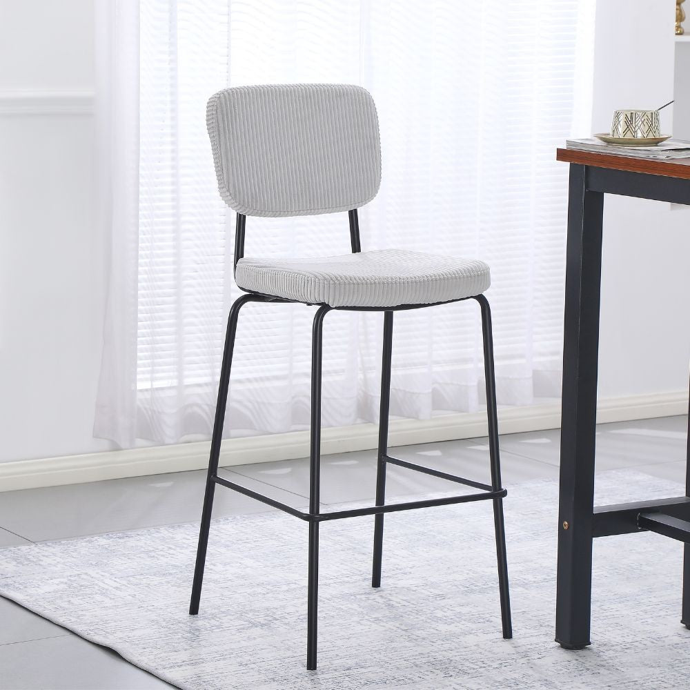 Sgabello imbottito Juno grigio chiaro 43x52,5x111H - Il comfort in stile industriale