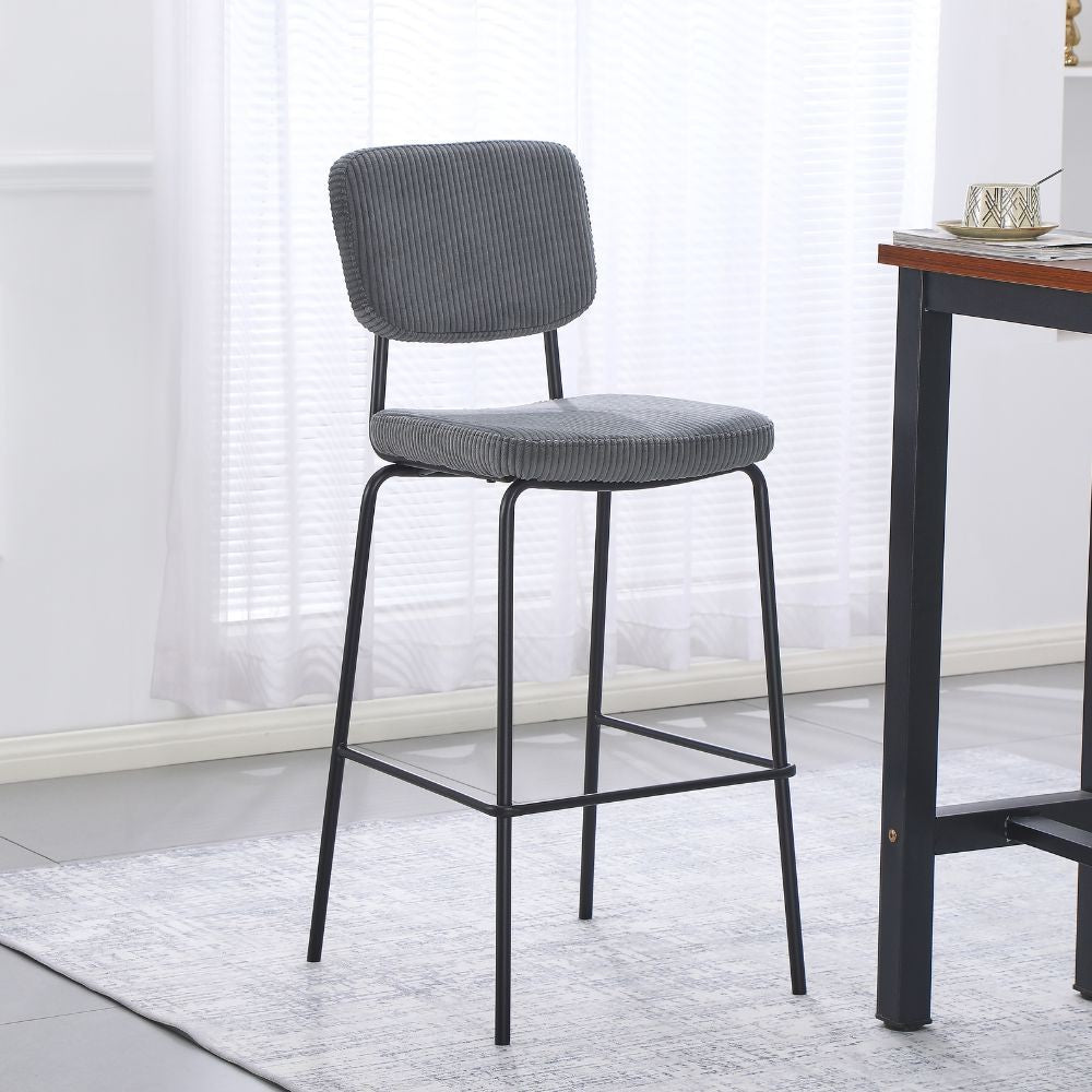 Sgabello imbottito Juno grigio scuro 43x52,5x111H - Il comfort in stile industriale