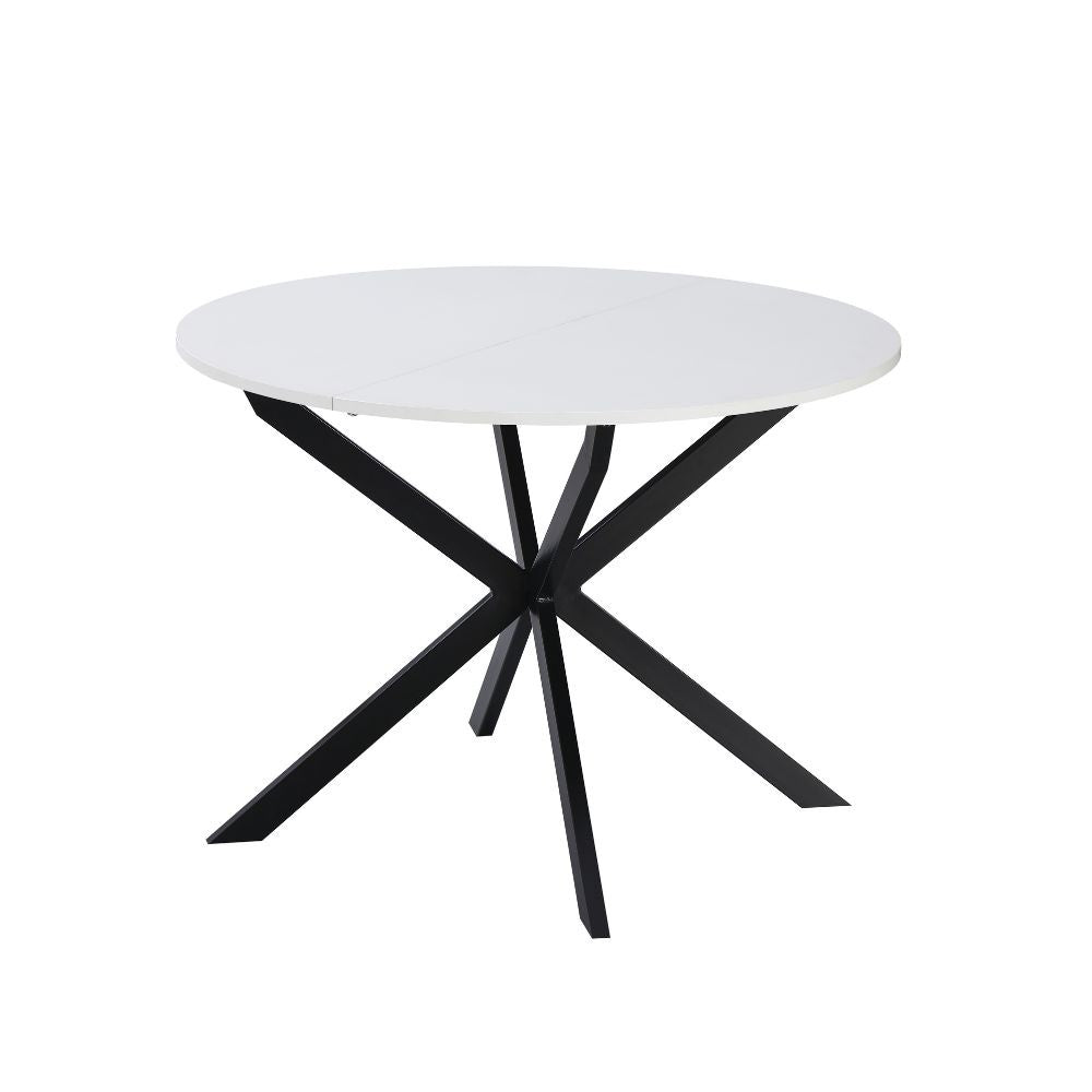 Tavolo rotondo allungabile Rut bianco 100x100x77H - Design moderno e praticità quotidiana