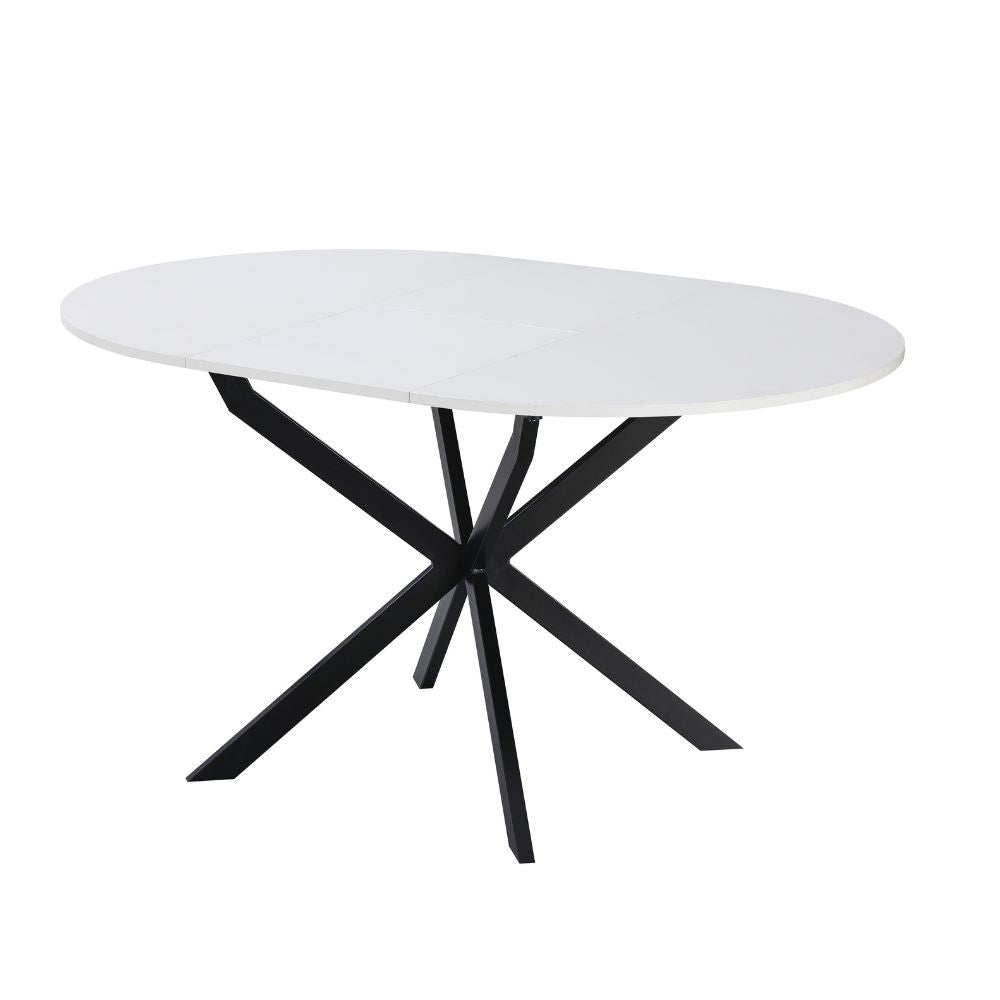 Tavolo rotondo allungabile Rut bianco 100x100x77H - Design moderno e praticità quotidiana
