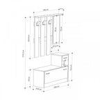 Mobile ingresso con specchio colore tortora e bianco Rudolf