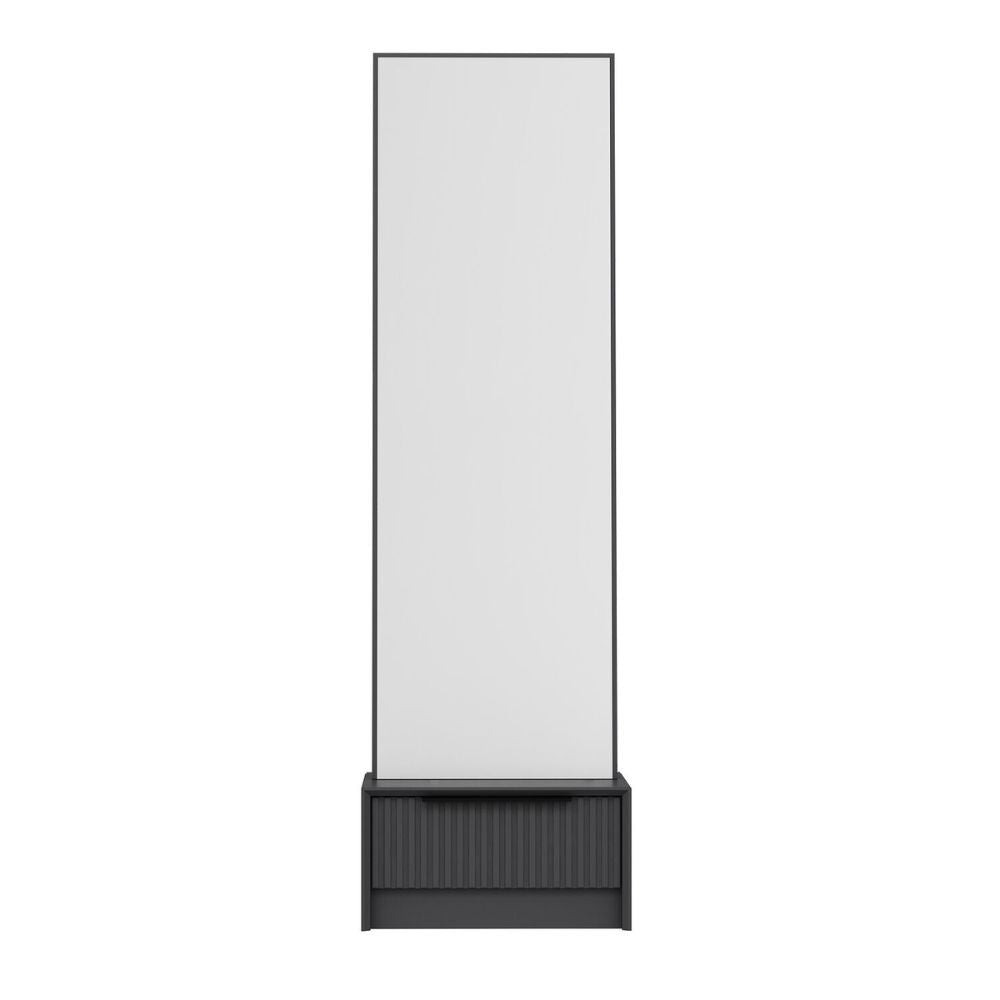Specchio Kale con base cassetto antracite 54x45x178H