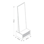 Specchio Kale con base cassetto antracite 54x45x178H
