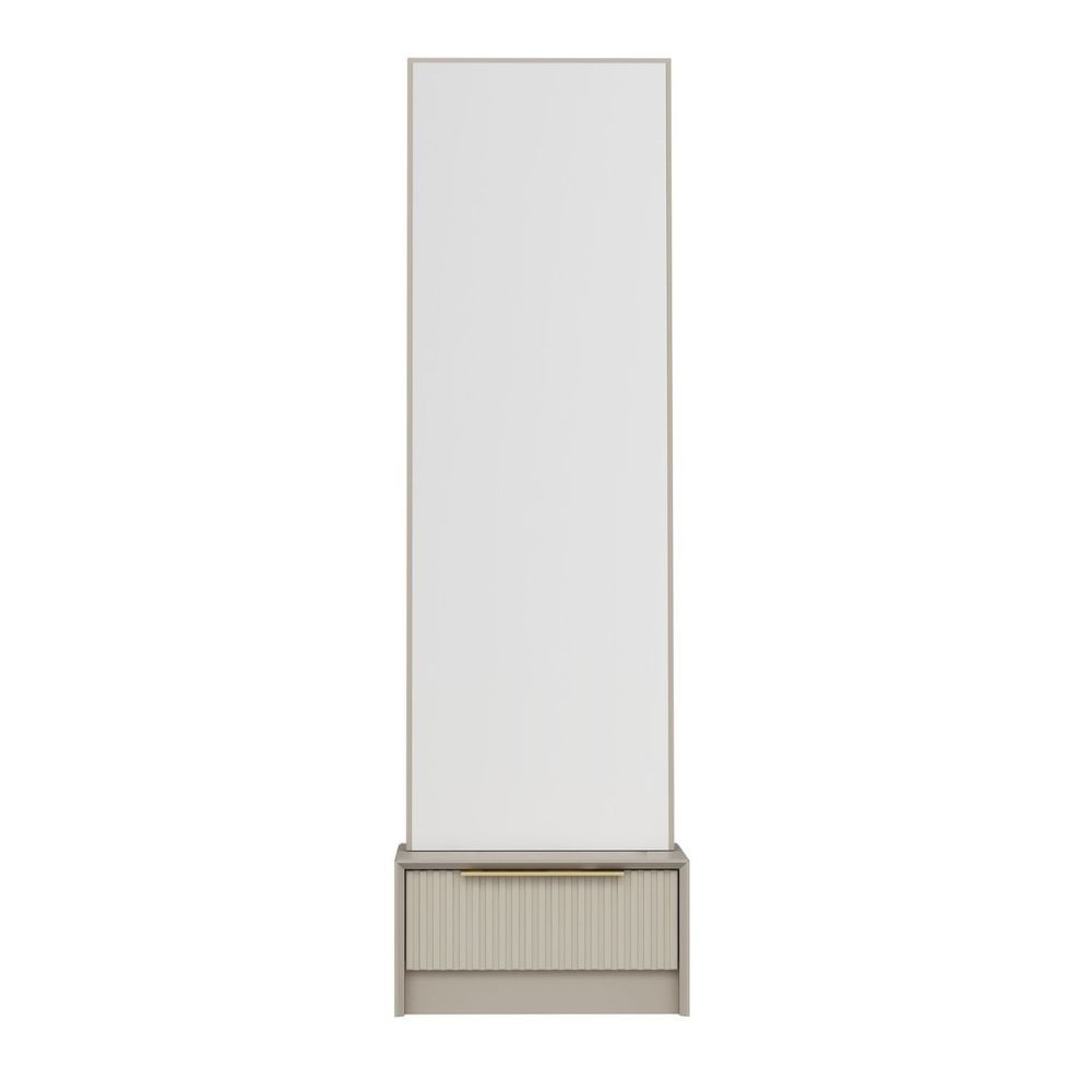 Specchio Kale con base cassetto cashmere 54x45x178H