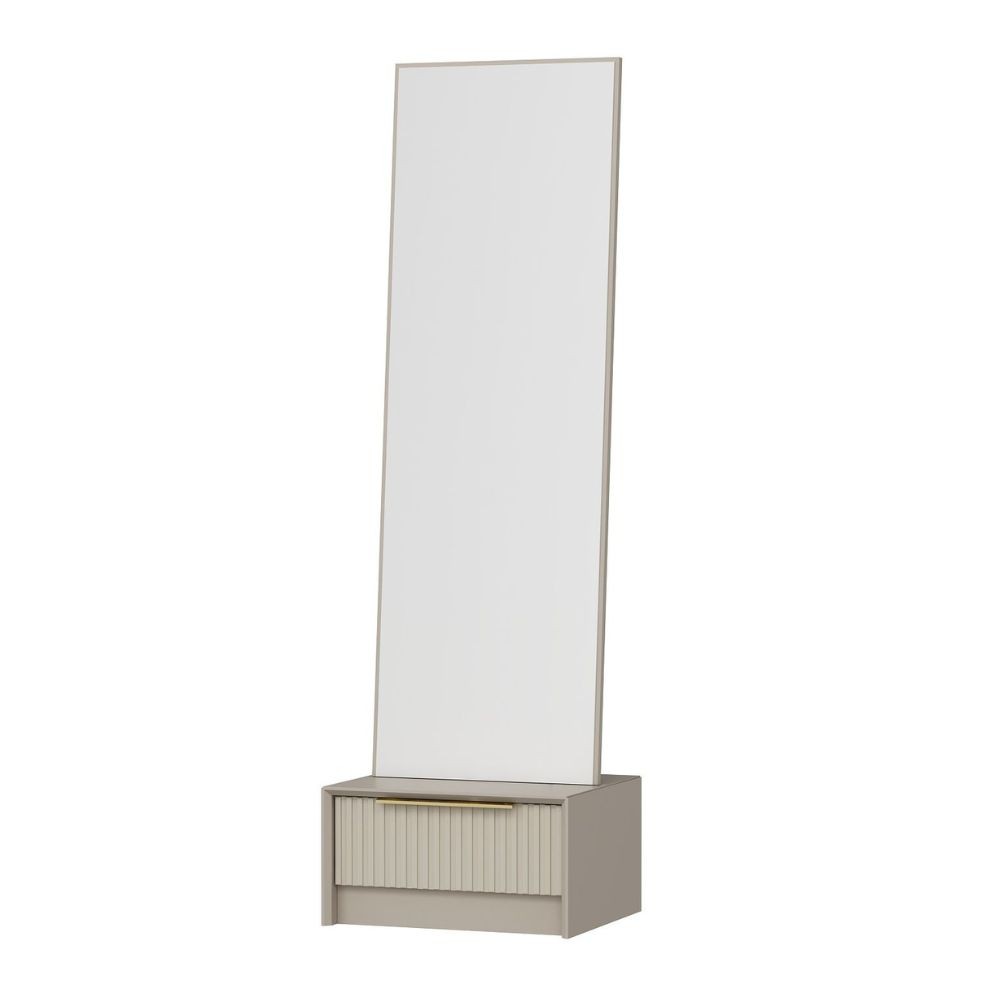 Specchio Kale con base cassetto cashmere 54x45x178H