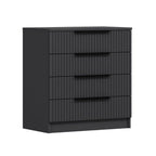 Cassettiera 4 cassetti Kale antracite effetto cannettato 72x42x77H