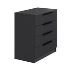 Cassettiera 4 cassetti Kale antracite effetto cannettato 72x42x77H