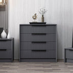 Cassettiera 4 cassetti incassati Kale antracite effetto cannettato 72x42x77H