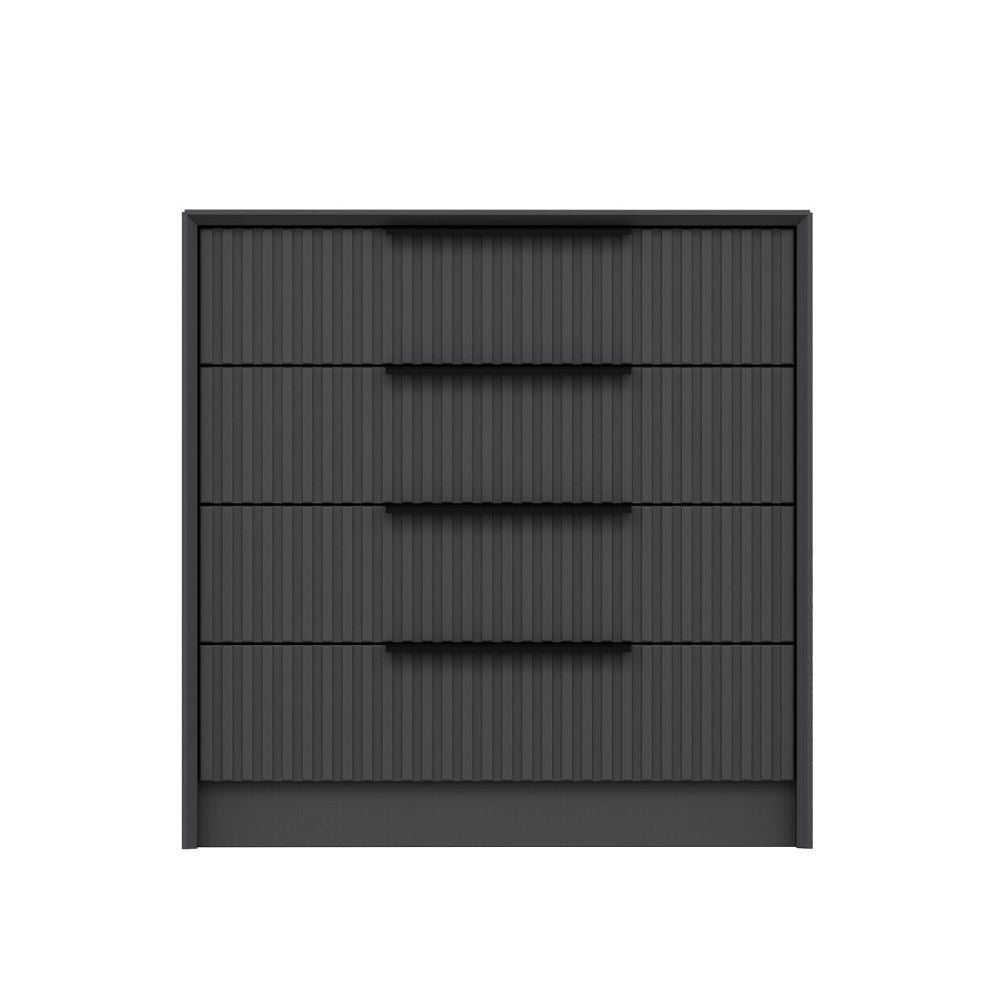 Cassettiera 4 cassetti incassati Kale antracite effetto cannettato 72x42x77H