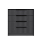 Cassettiera 4 cassetti incassati Kale antracite effetto cannettato 72x42x77H