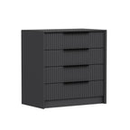 Cassettiera 4 cassetti incassati Kale antracite effetto cannettato 72x42x77H