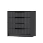 Cassettiera 4 cassetti incassati Kale antracite effetto cannettato 72x42x77H