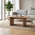 Tavolino da salotto 100x60 cm colore sepet con gambe a pannello e bordi arrotondati Pietra