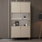 Credenza alta Kale effetto cannettato cashmere 90x35x180H - Eleganza Verticale