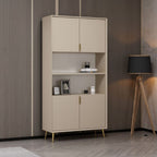Credenza alta Kale effetto cannettato cashmere 90x35x180H - Eleganza Verticale