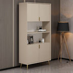 Credenza alta Kale effetto cannettato cashmere 90x35x180H - Eleganza Verticale