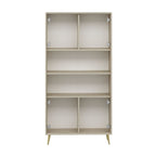 Credenza alta Kale effetto cannettato cashmere 90x35x180H - Eleganza Verticale