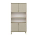 Credenza alta Kale effetto cannettato cashmere 90x35x180H - Eleganza Verticale
