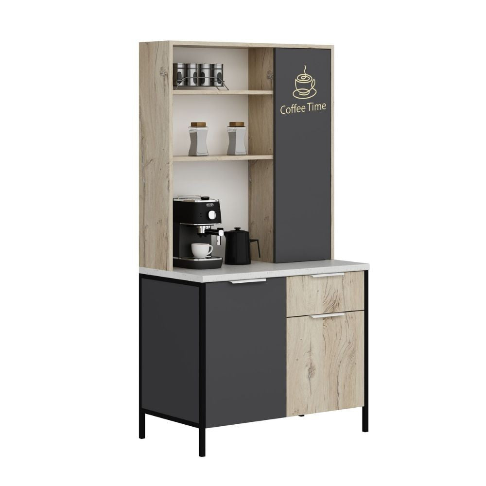 Mobile multiuso Andy rovere antracite 94x50x180H - Funzionalità e stile per ogni spazio