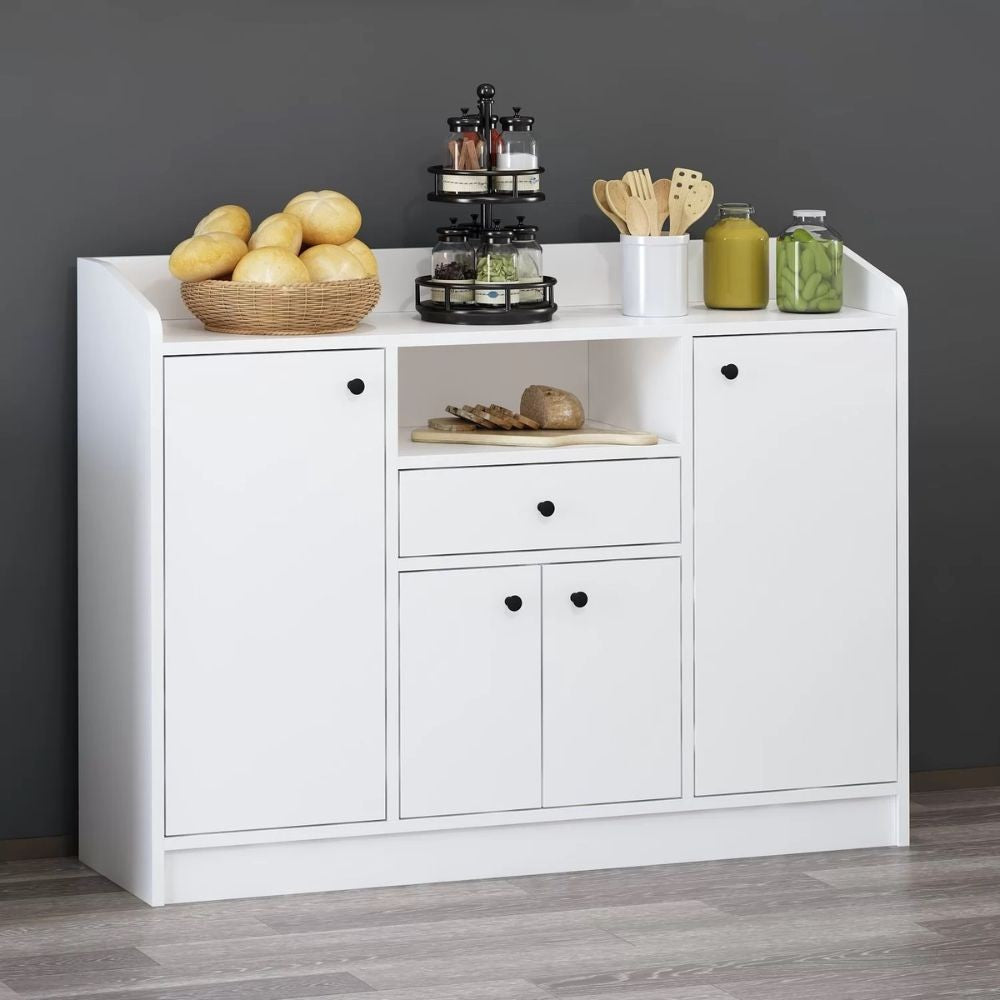 Mobile multiuso Arina bianco 4 ante e cassetto 120x35x90H