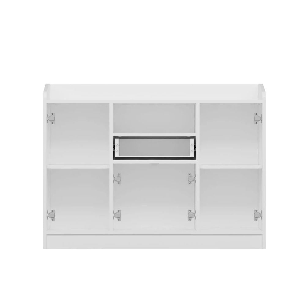 Mobile multiuso Arina bianco 4 ante e cassetto 120x35x90H