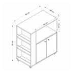 Mobile multiuso elegante e funzionale rovere e bianco Monni 82x45x95H - Ordine e Design