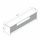 Porta TV Kale cashmere effetto cannettato 180x35x45H