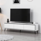 Porta TV Mandy bianco 180x35x45H con 3 ante e piedi neri