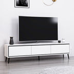 Porta TV Mandy bianco 180x35x45H con 3 ante e piedi neri