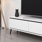 Porta TV Mandy bianco 180x35x45H con 3 ante e piedi neri
