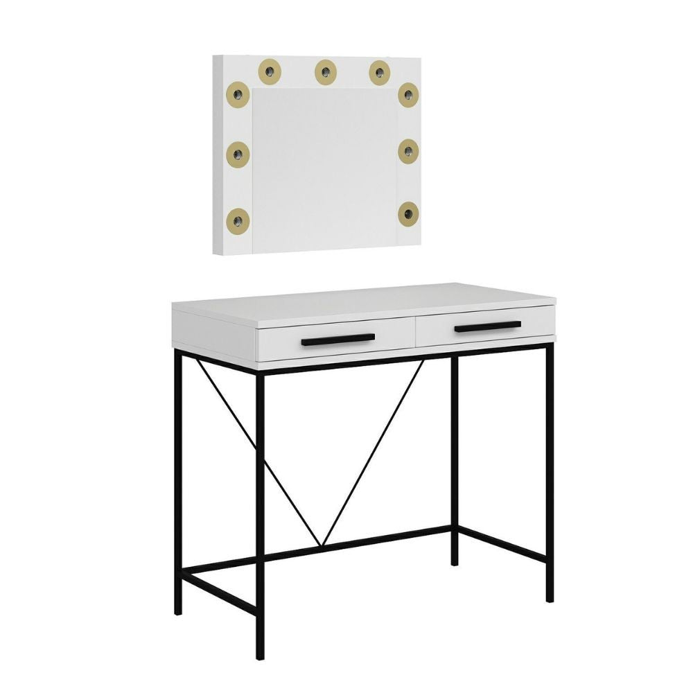 Toeletta da Trucco bianco Sane 90x45x80H: Eleganza e funzionalità per il tuo beauty corner