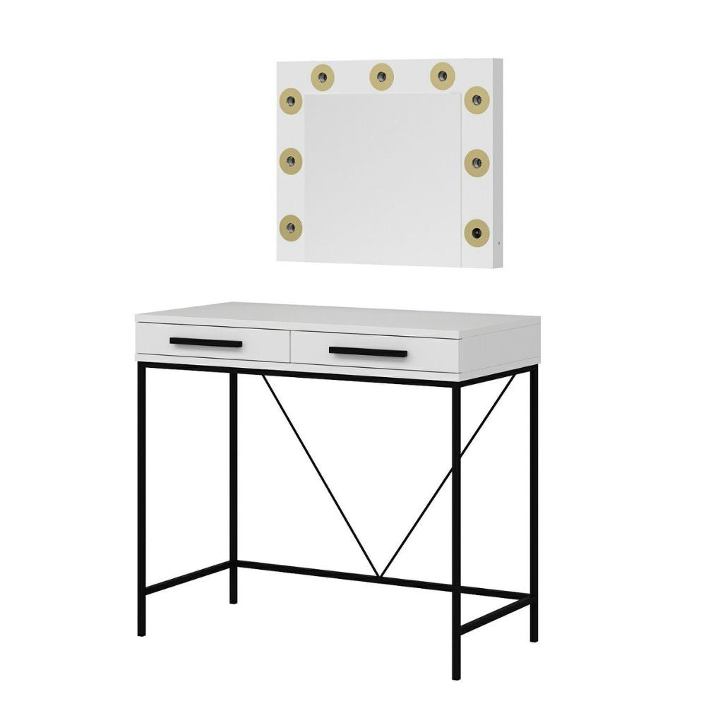 Toeletta da Trucco bianco Sane 90x45x80H: Eleganza e funzionalità per il tuo beauty corner